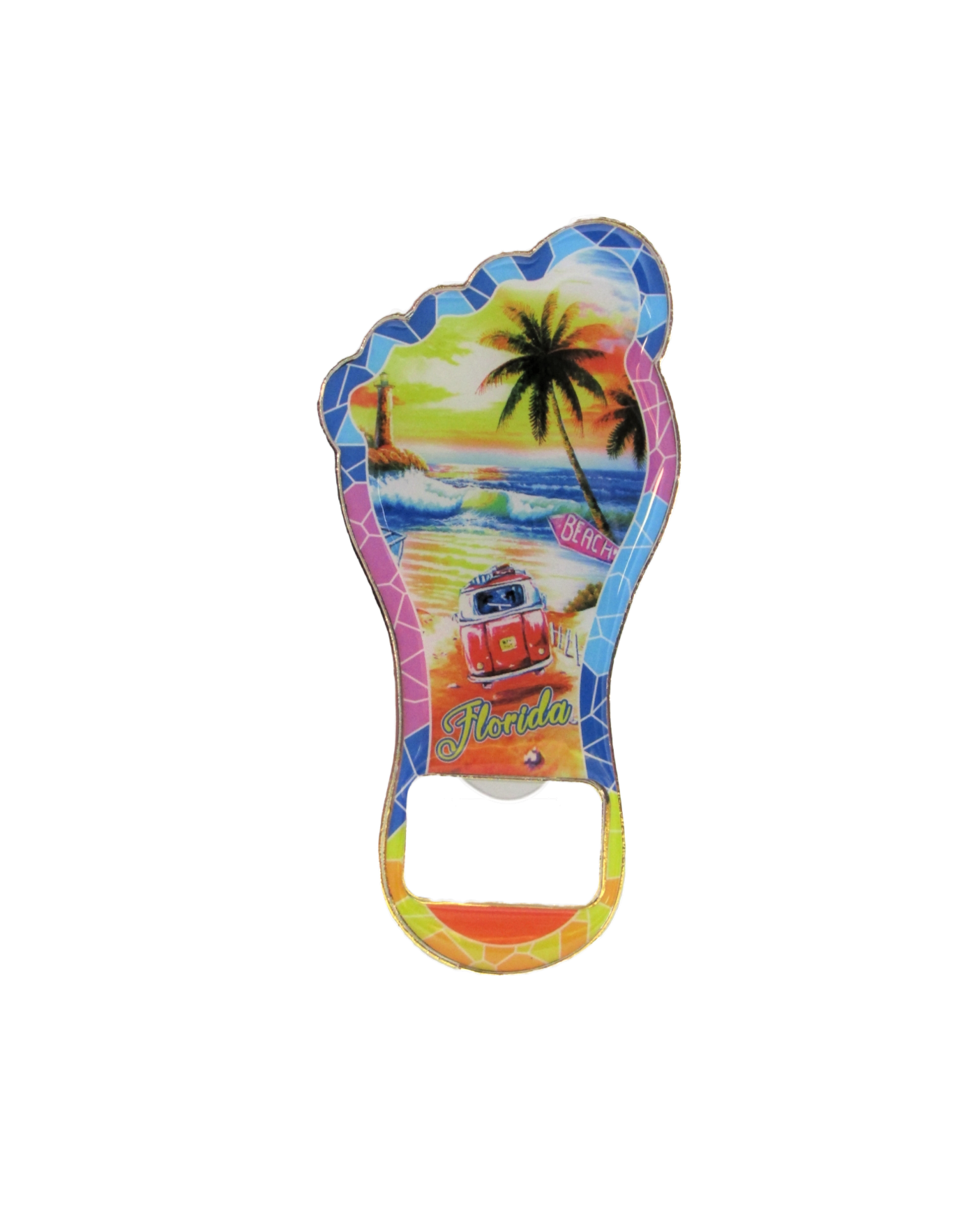 BM1111 FLORIDA FOOT SHAPED SUNSET BOTTLE OPENER