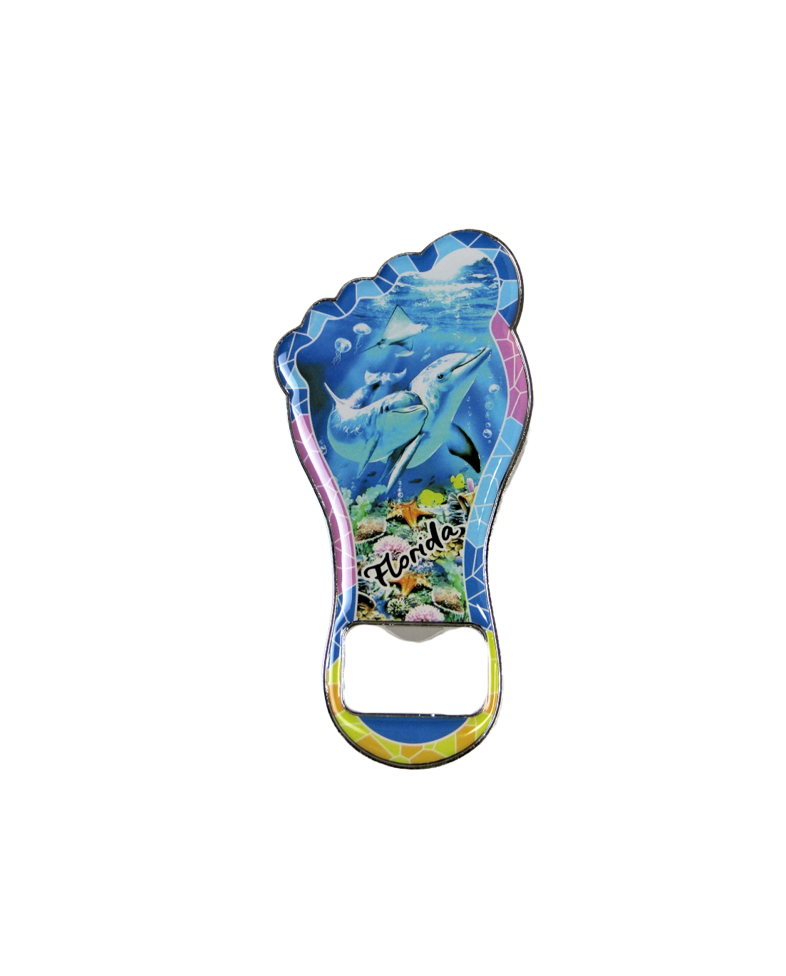 BM1112 FLORIDA FOOT SHAPED DOLPHIN BOTTLE OPENER