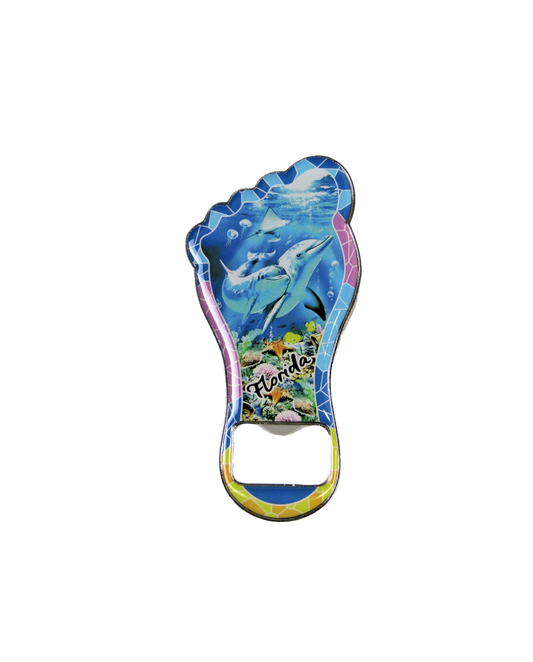 BM1112 FLORIDA FOOT SHAPED DOLPHIN BOTTLE OPENER