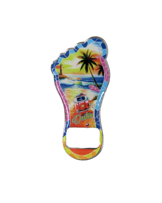 BM1307 DESTIN FOOT SHAPED SUNSET BOTTLE OPENER