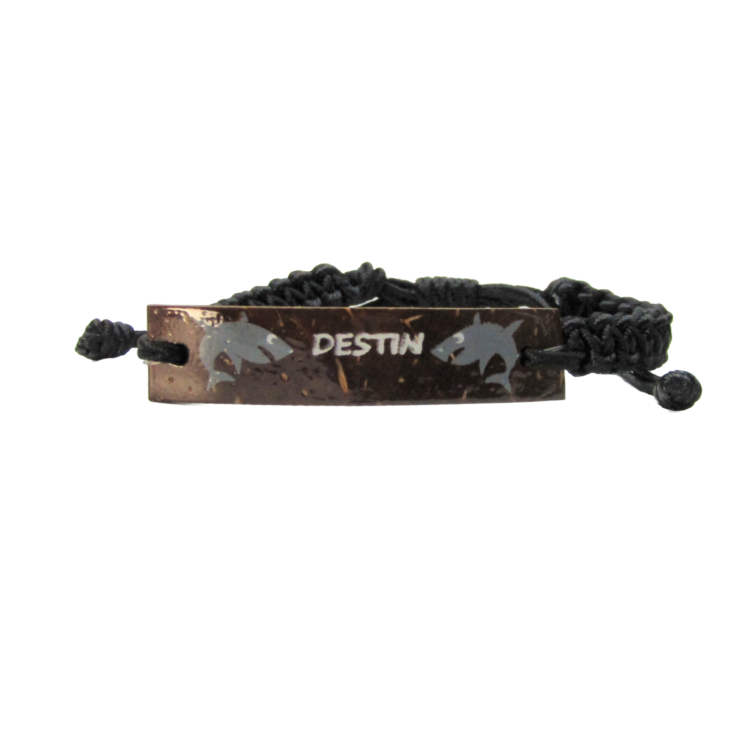 BR0200 BRACELET BLACK CORD W/SHARK DESTIN
