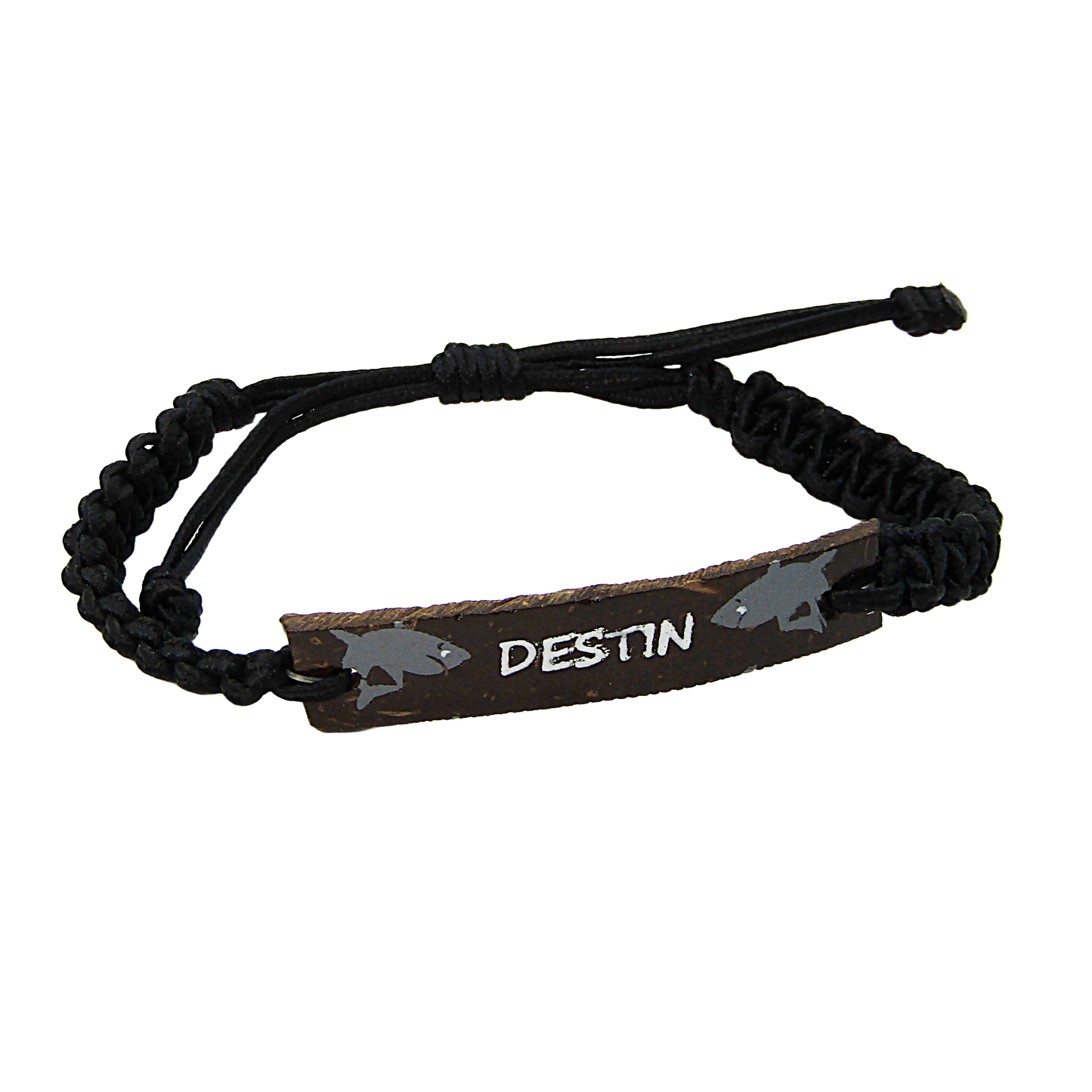 BR0200 BRACELET BLACK CORD W/SHARK DESTIN