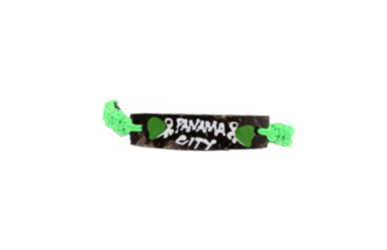 BR0305 BRACELET PCB GREEN MACRAME