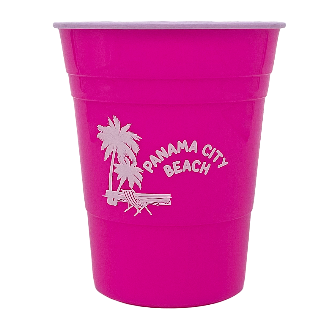 DC0001B PANAMA CITY BEACH PARTY CUP PINK PALM