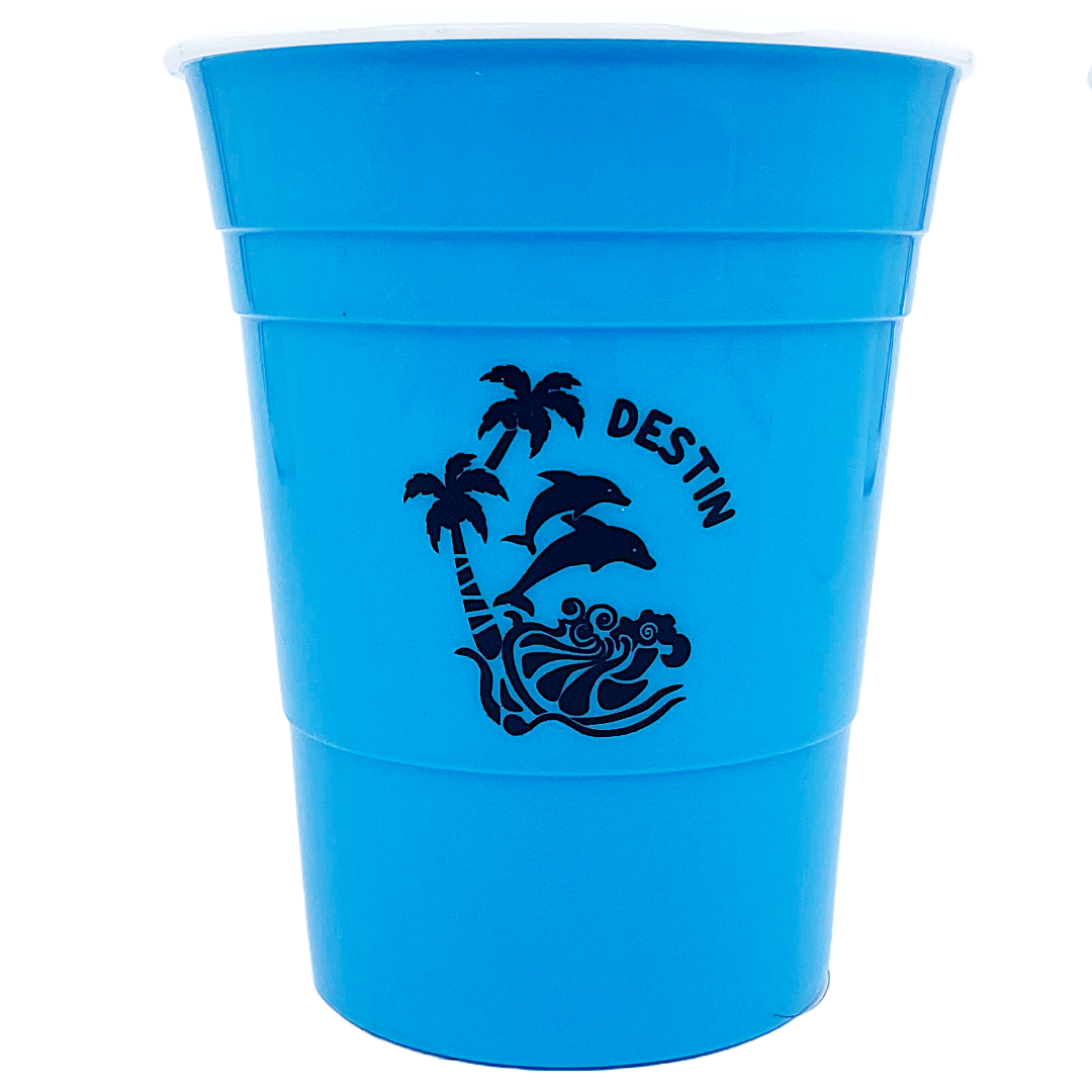 DC0002A DESTIN PARTY CUP BLUE DOLPHINS