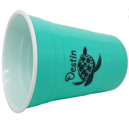 DC0003A DESTIN PARTY CUP TEAL TURTLE