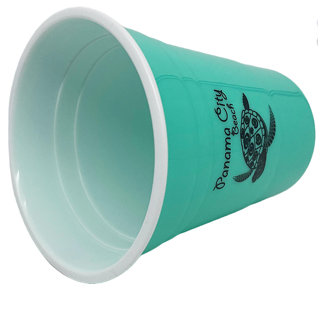 DC0003B PANAMA CITY BEACH PARTY CUP TEAL TURTLE