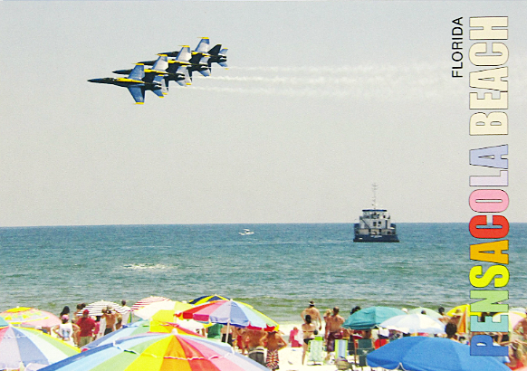 LP0911 PENSACOLA BEACH BLUE ANGELS FLY BY