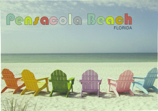 LP0912 PENSACOLA BEACH COLORFUL CHAIRS