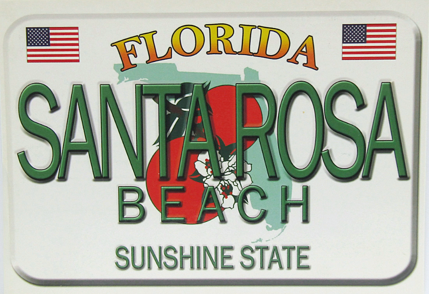 LP0994 SANTA ROSA BEACH LICENSE PLATE