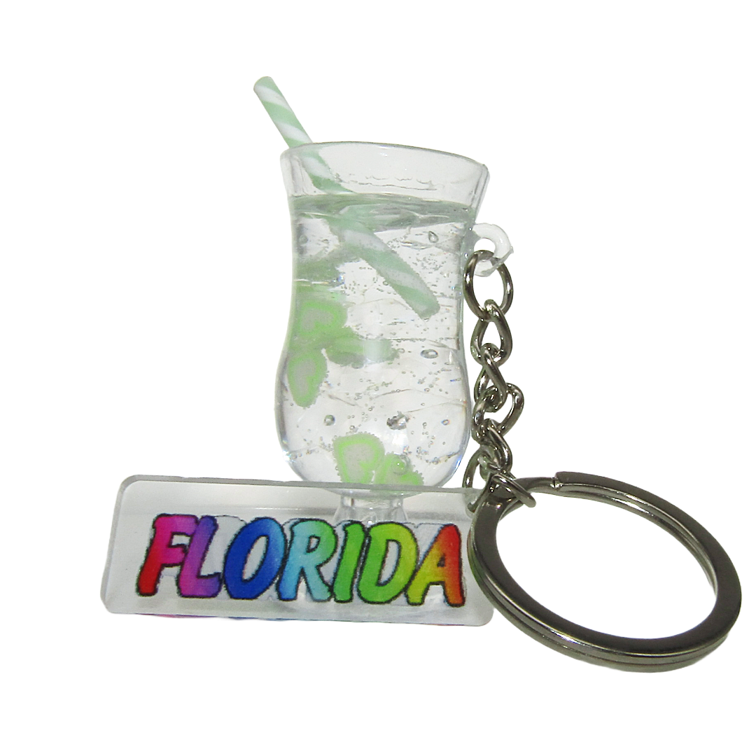 MK1101 FLORIDA DANGLE CLEAR CUP GREEN FLOATING HEARTS