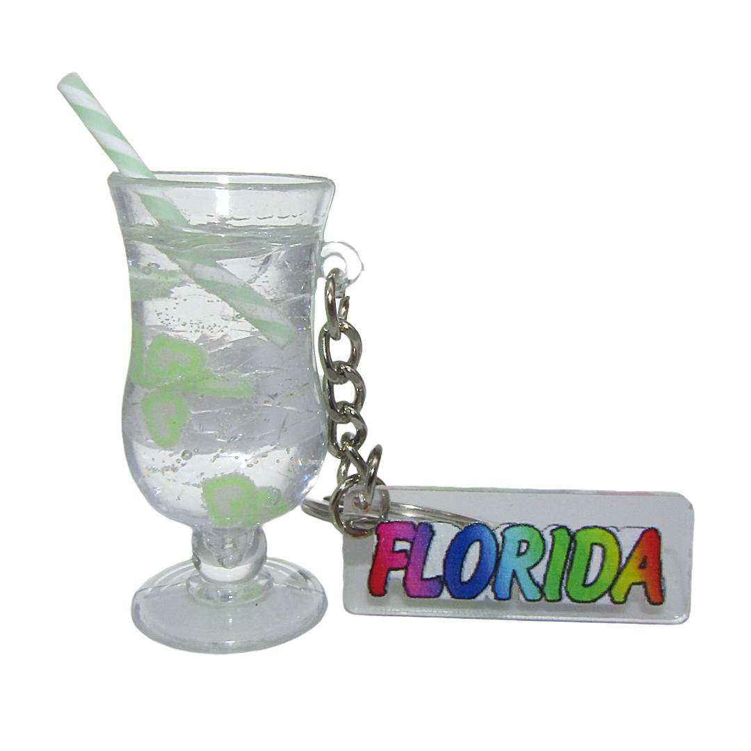 MK1101 FLORIDA DANGLE CLEAR CUP GREEN FLOATING HEARTS