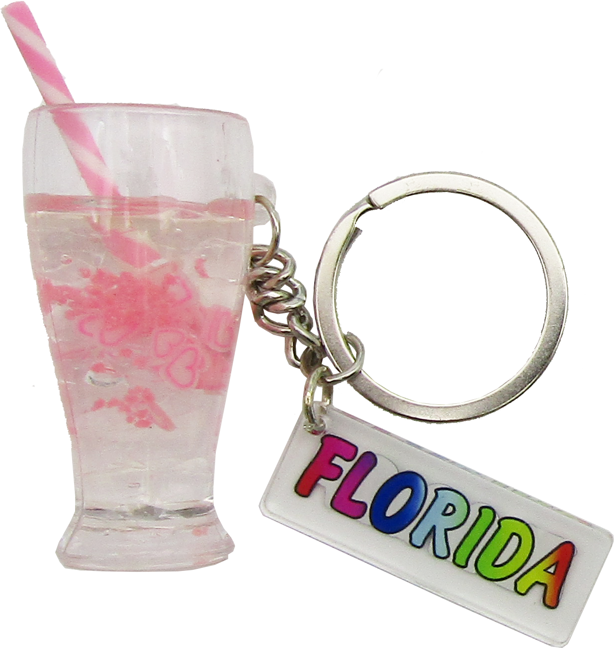 MK1102 FLORIDA DANGLE CLEAR CUP PINK FLOATING HEARTS