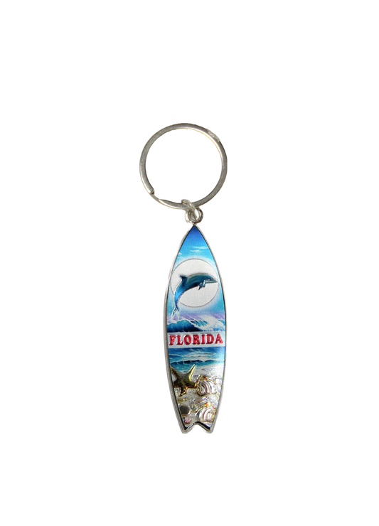 MK1146 FLORIDA METAL KEYCHAIN DOLPHIN