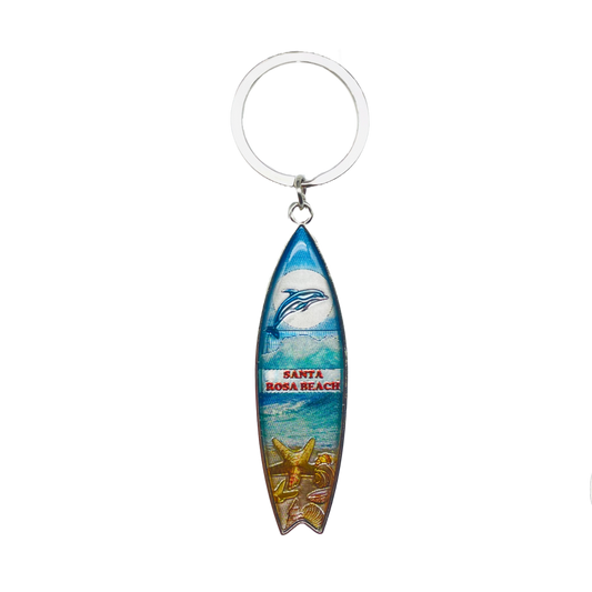 MK1161 SANTA ROSA BEACH METAL KEYCHAIN DOLPHIN