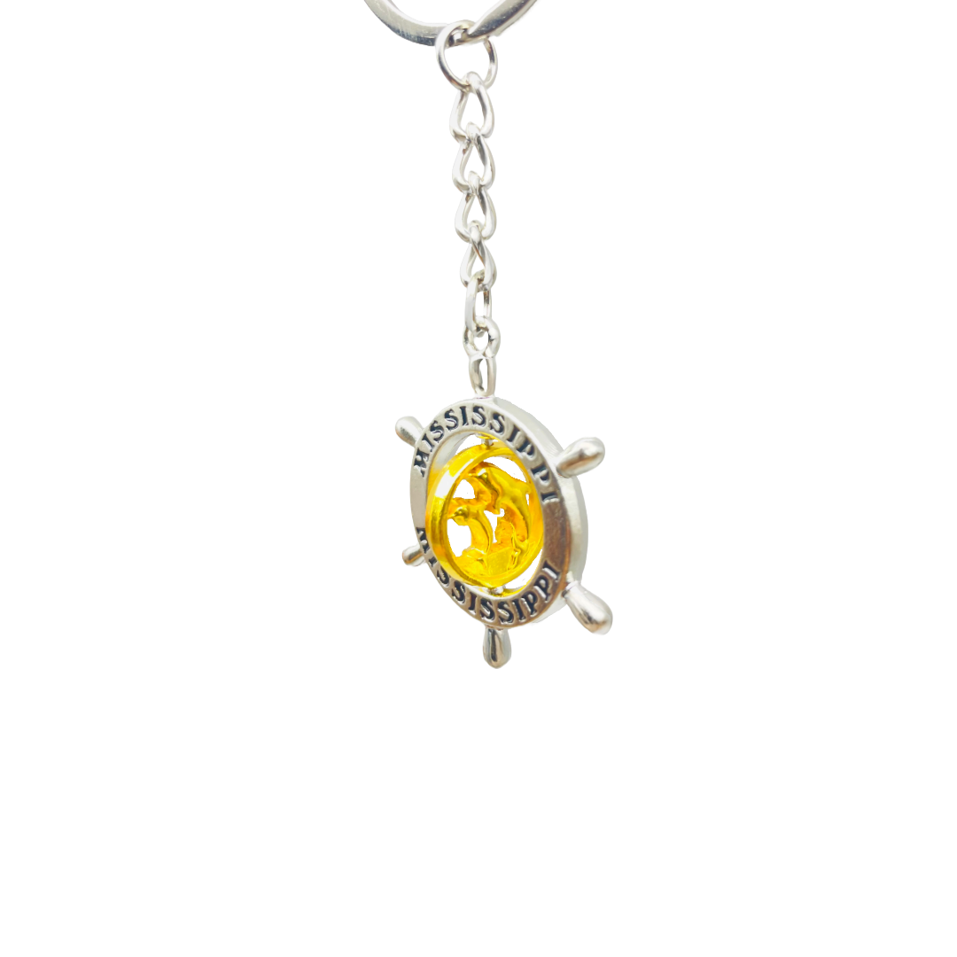 MK1163 MISSISSIPPI SHIPWHEEL KEYCHAIN