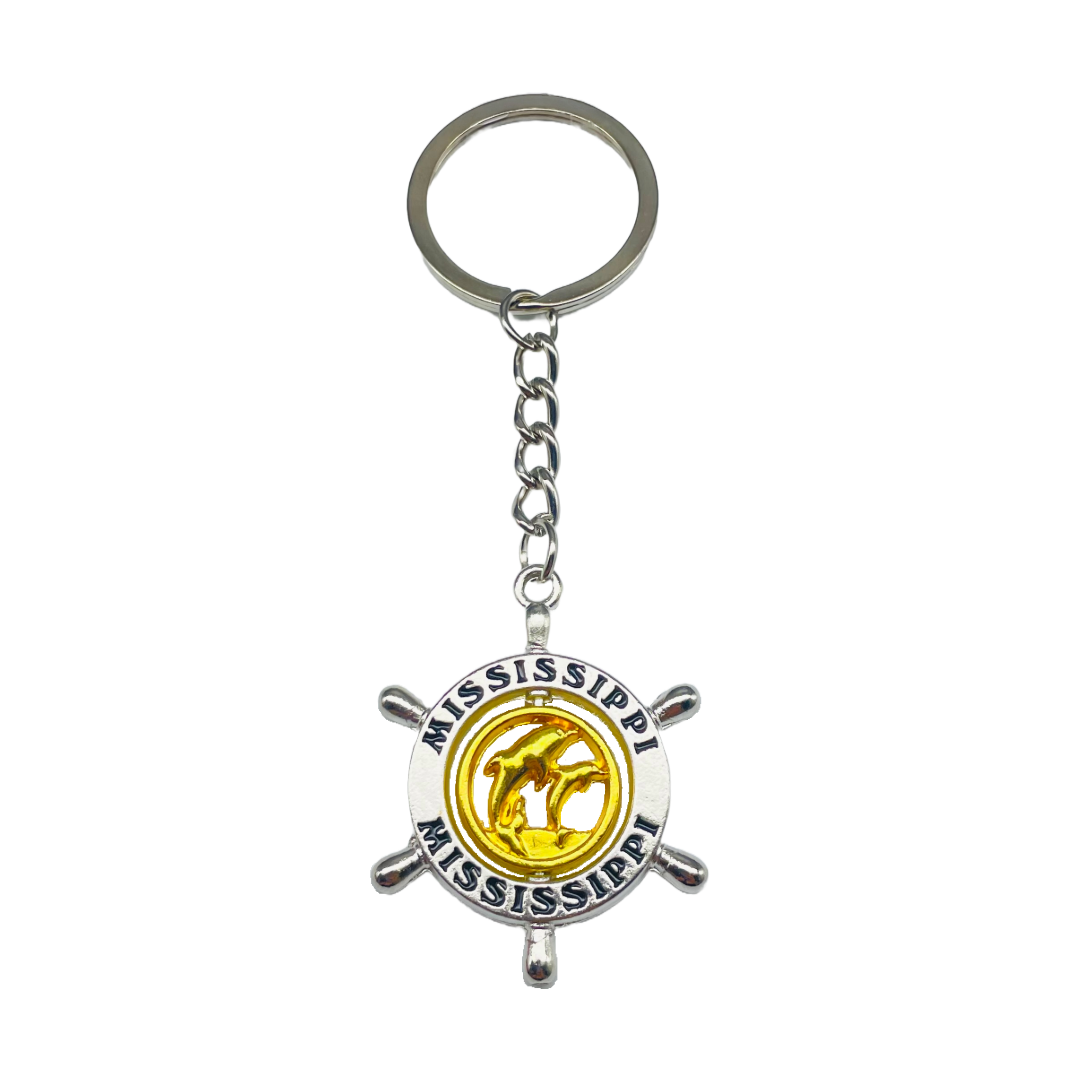 MK1163 MISSISSIPPI SHIPWHEEL KEYCHAIN