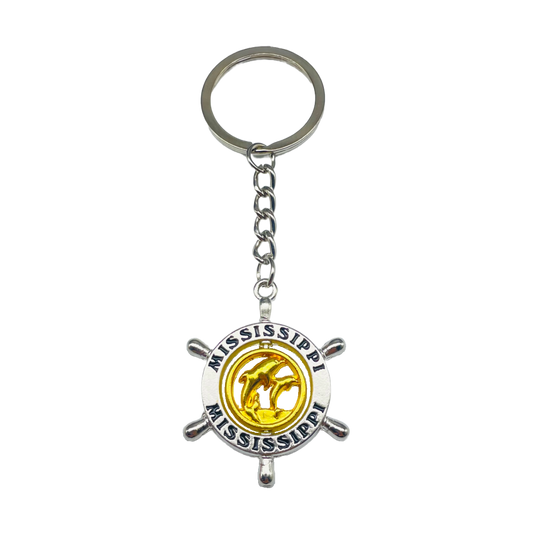 MK1163 MISSISSIPPI SHIPWHEEL KEYCHAIN