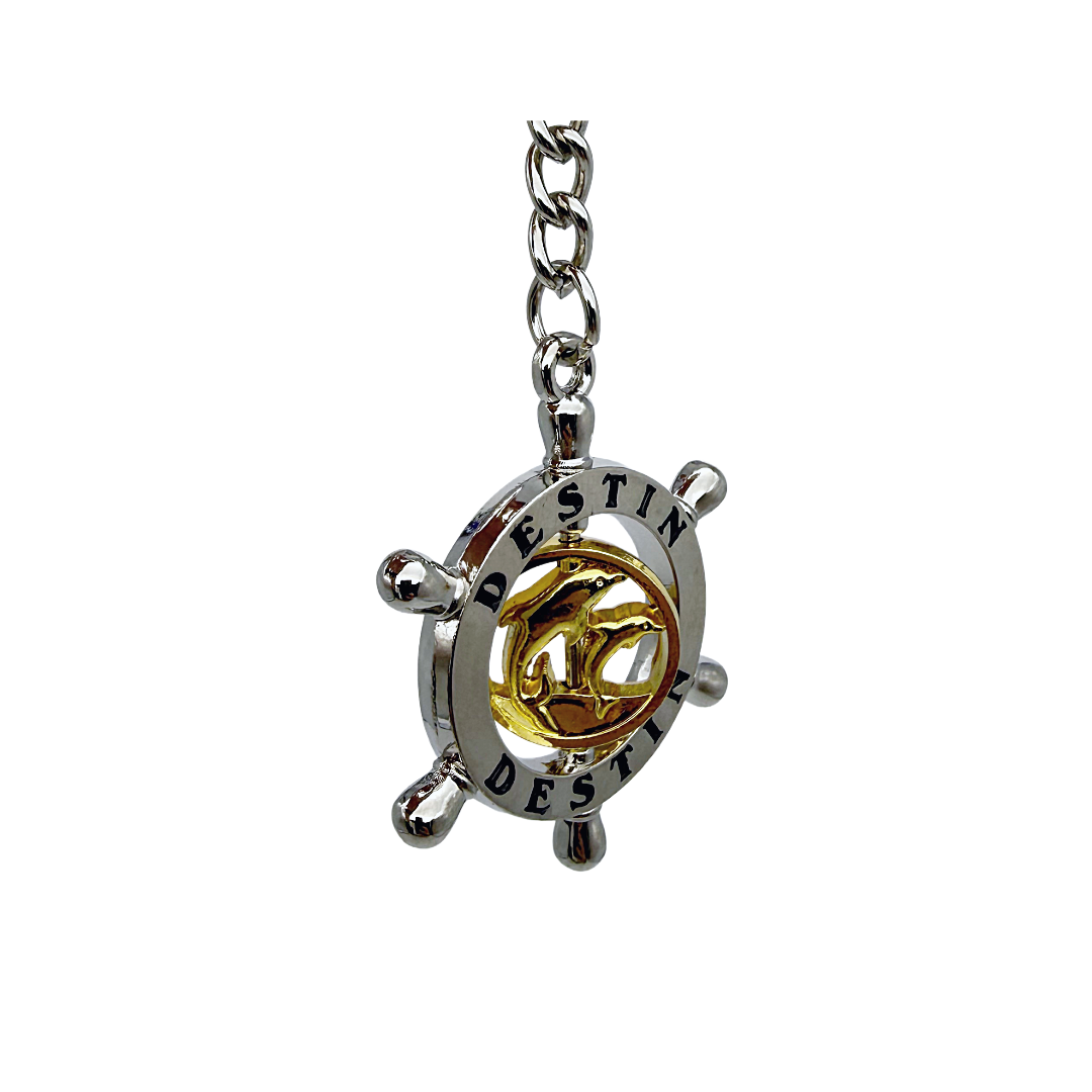 MK1323 DESTIN SHIPWHEEL KEYCHAIN