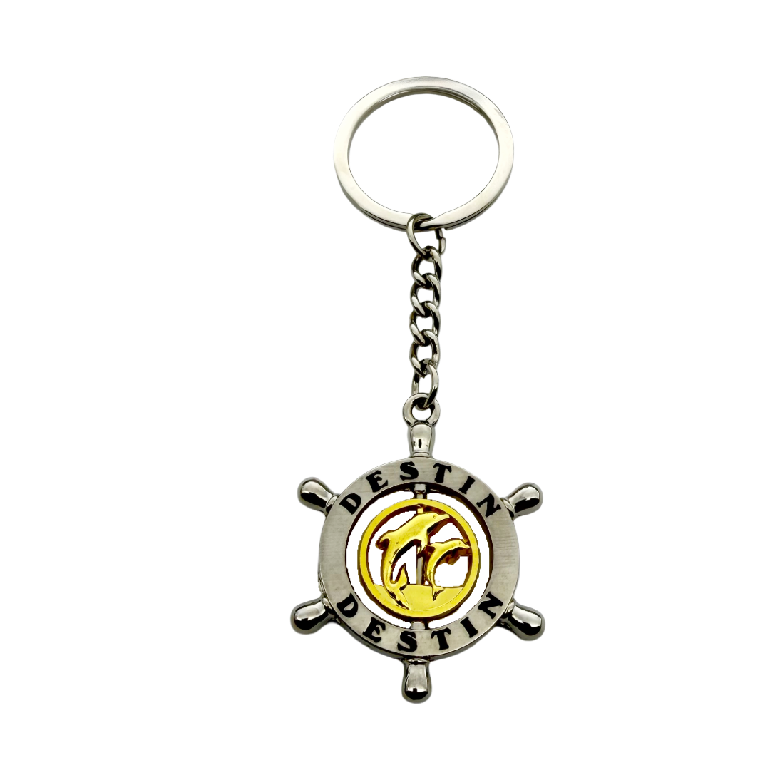 MK1323 DESTIN SHIPWHEEL KEYCHAIN
