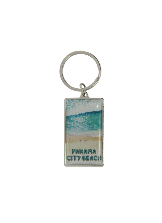 MK1420 PANAMA CITY BEACH METAL KEYCHAIN BEACH SCENE