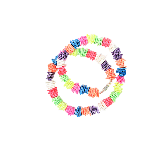 NK0007 NECKLACE RAINBOW PUKA SHELL