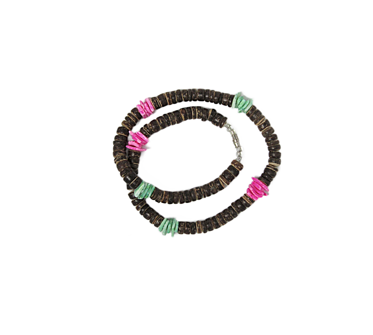 NK0010 NECKLACE PINK/GREEN/BROWN