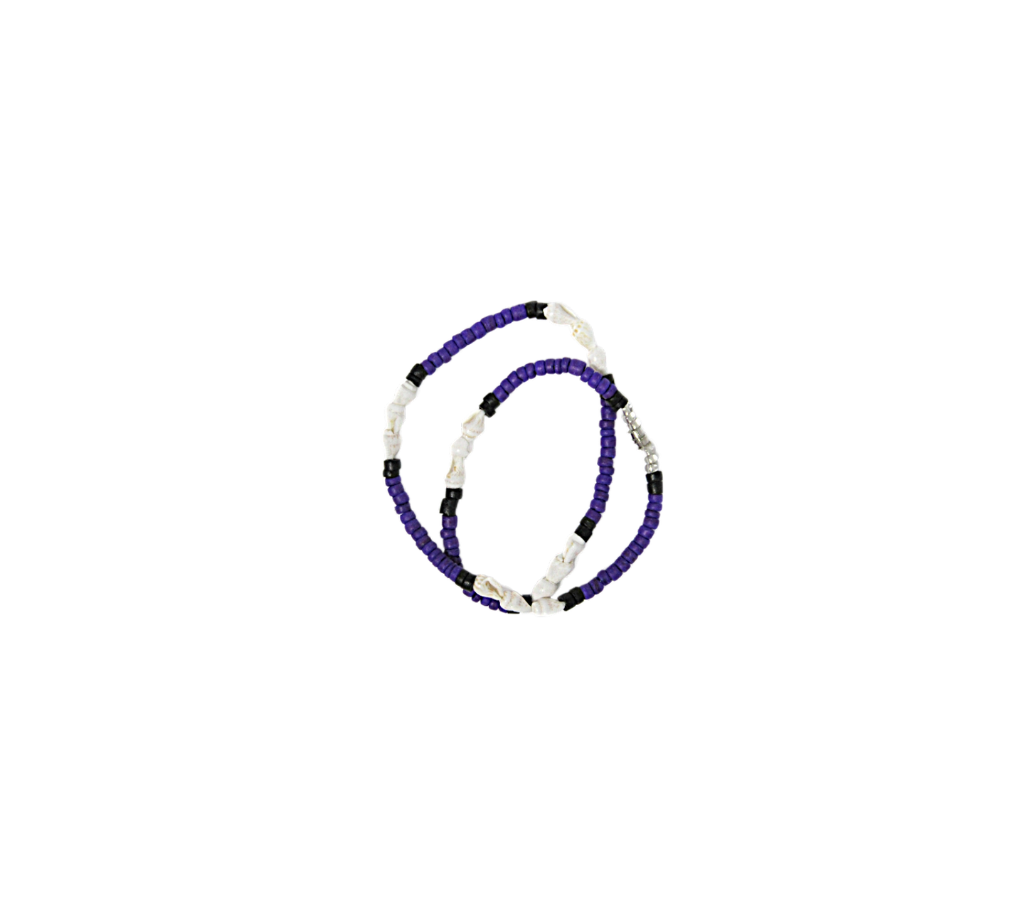 NK0011 NECKLACE PURPLE/BLACK WHITE SHELL