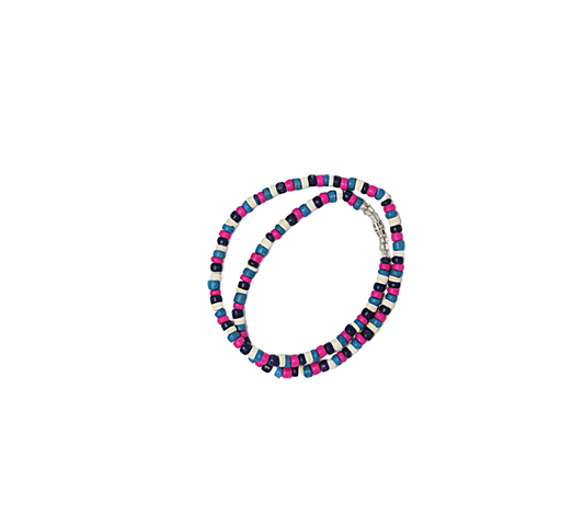 NK0012 NECKLACE PURPLE/TEAL/PINK