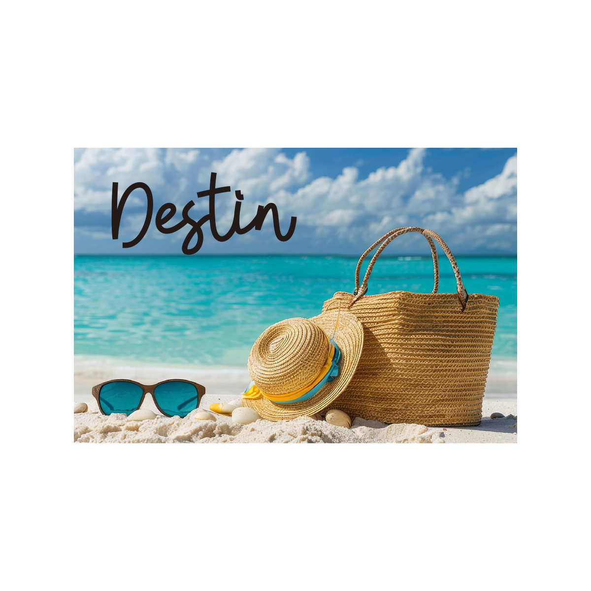 PM0533A DESTIN SUNGLASS/HAT ON BEACH