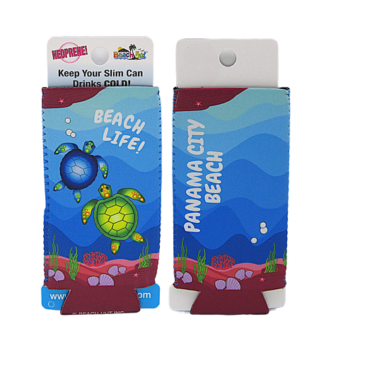 SC0006B SLIM CAN PANAMA CITY BEACH BLUE TURTLE