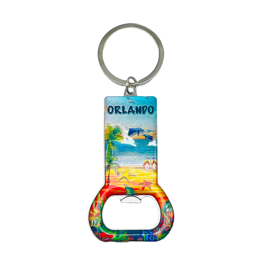 MK1172 ORLANDO DOLPINS SUNSET METAL BOTTLE OPENER KEYCHAIN
