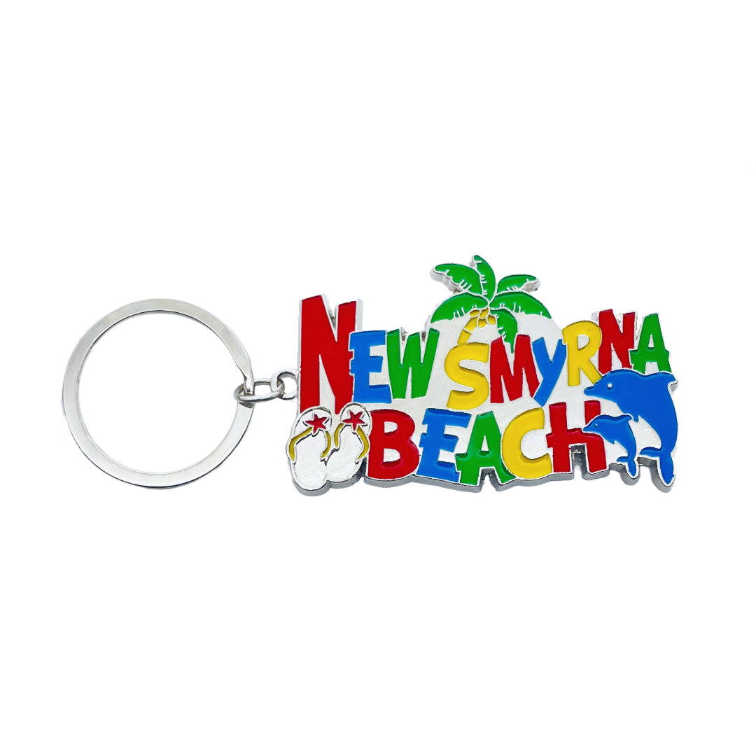 MK1170 NEW SYMRNA BEACH METAL KEYCHAIN