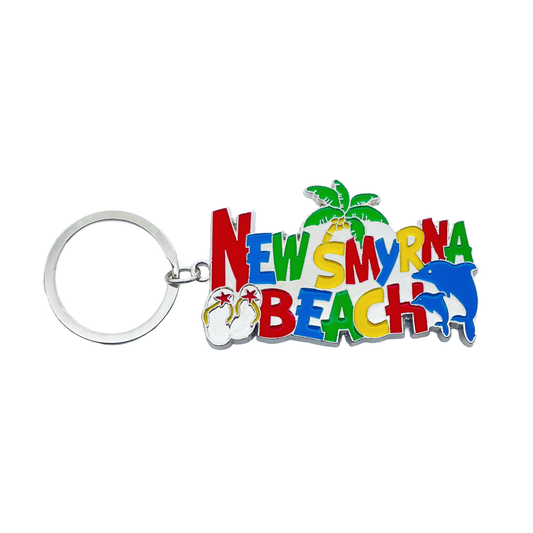 MK1170 NEW SYMRNA BEACH METAL KEYCHAIN