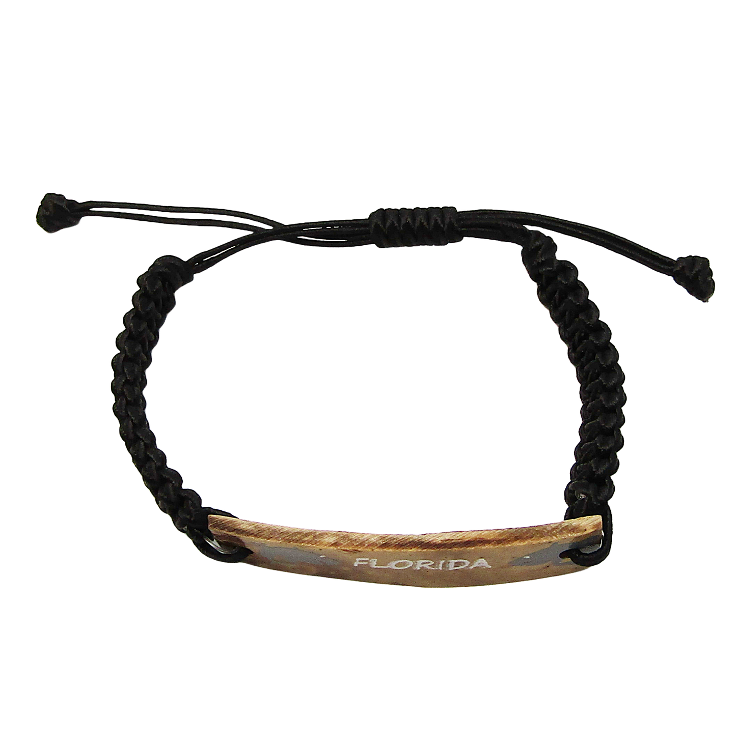 BR0020 BRACELET BLACK CORD W/SHARK FLORIDA