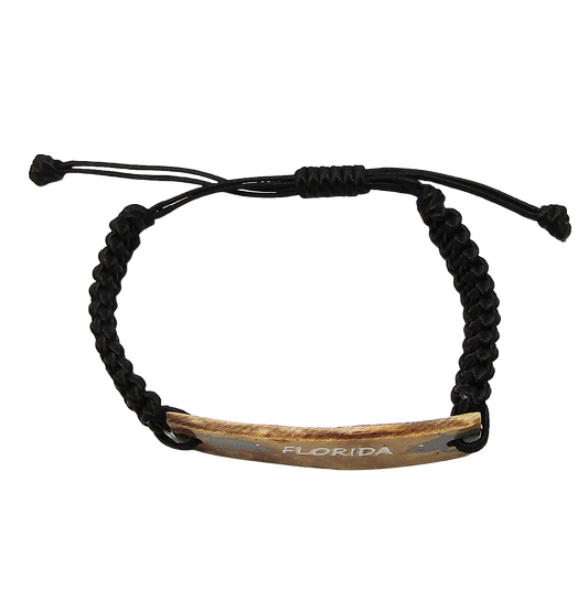 BR0020 BRACELET BLACK CORD W/SHARK FLORIDA