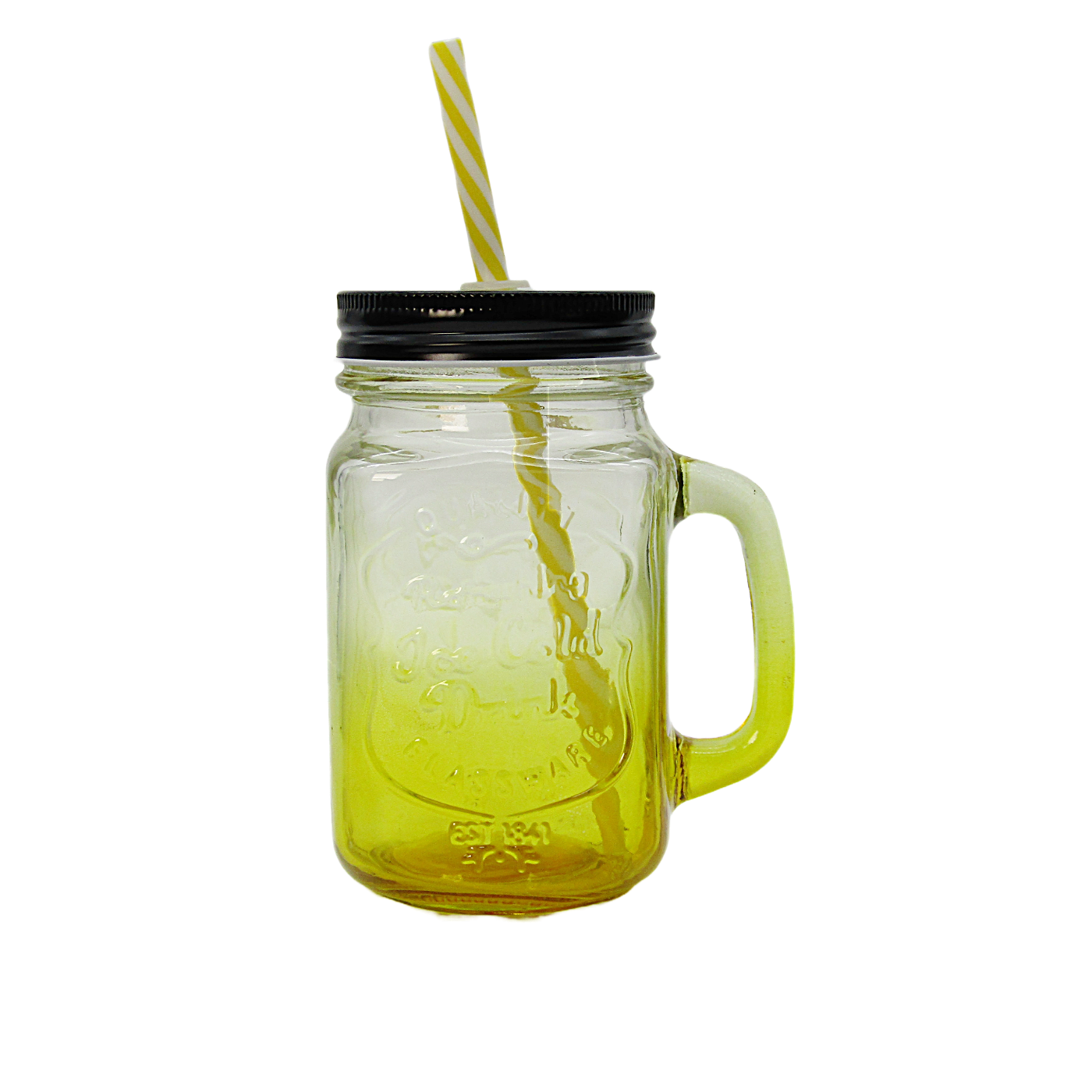 MJ3502 GLASS MUG PAD YELLOW