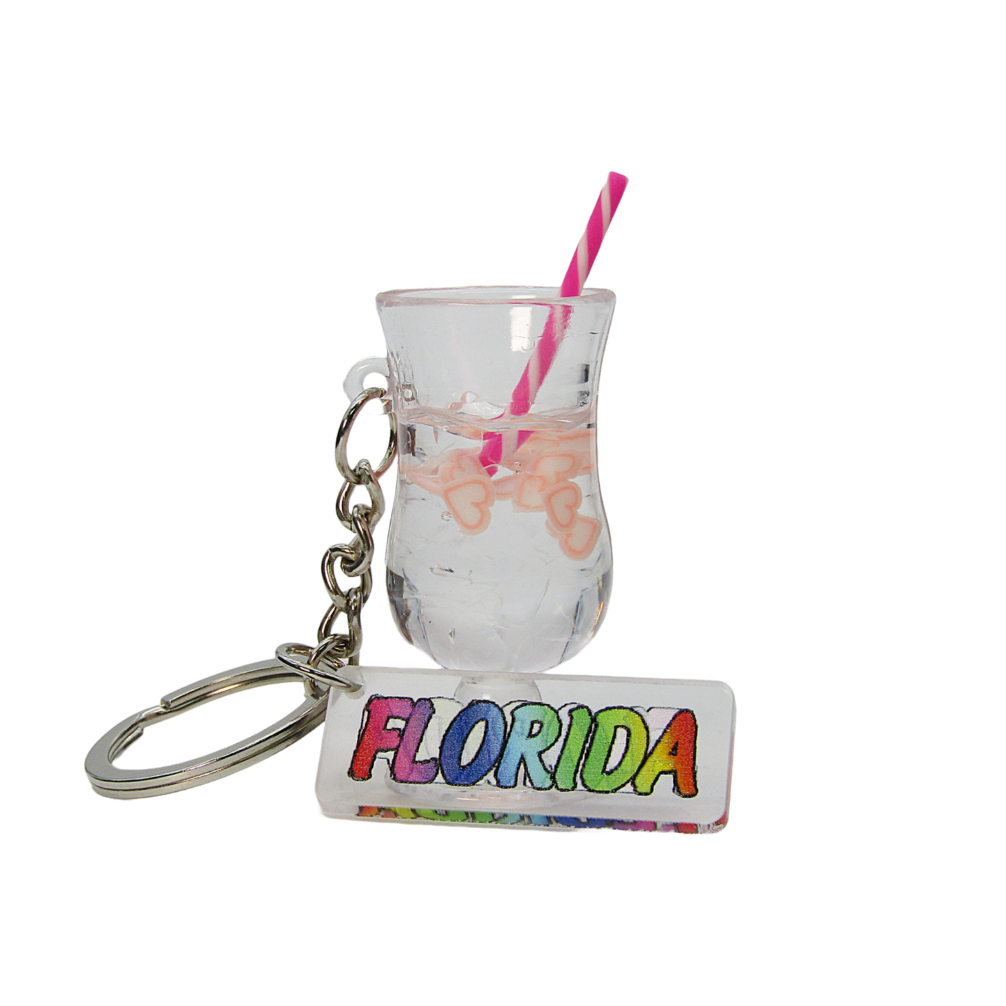 MK1102 FLORIDA DANGLE CLEAR CUP PINK FLOATING HEARTS