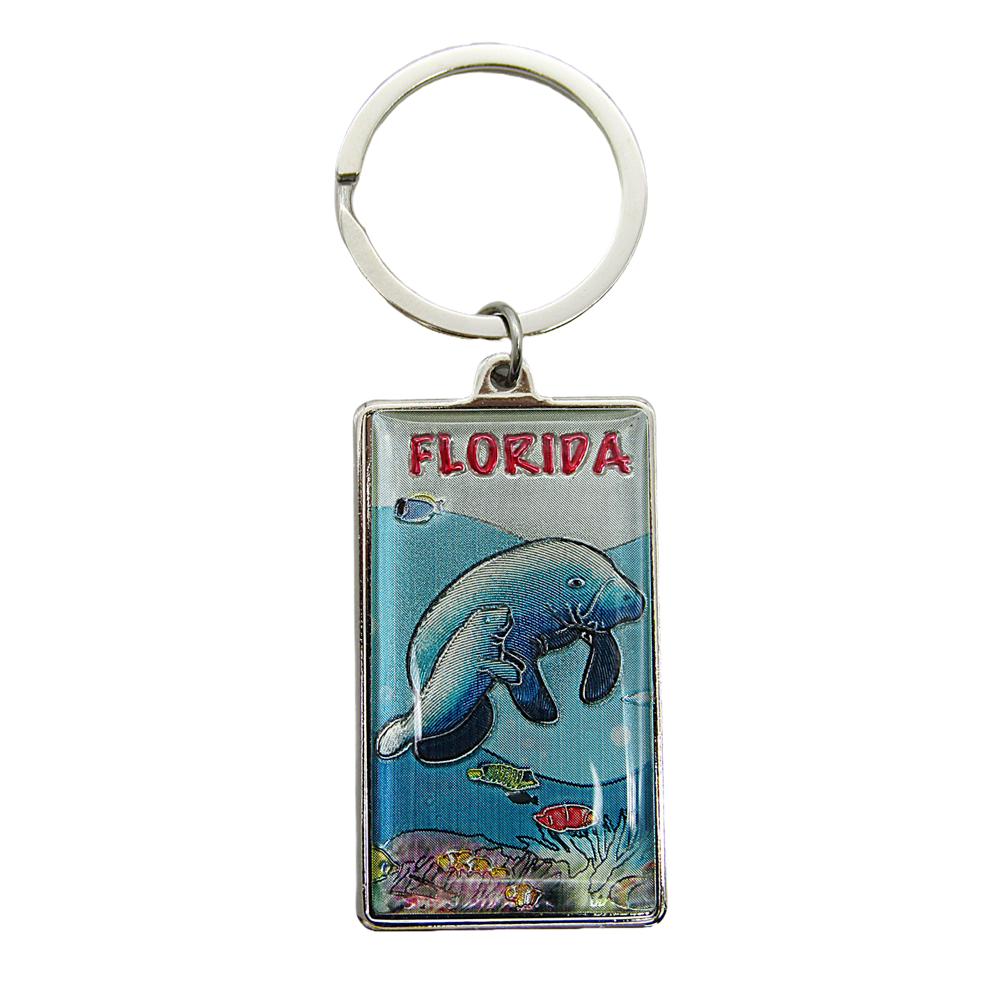 MK1128 FLORIDA METAL KEYCHAIN MANATEE