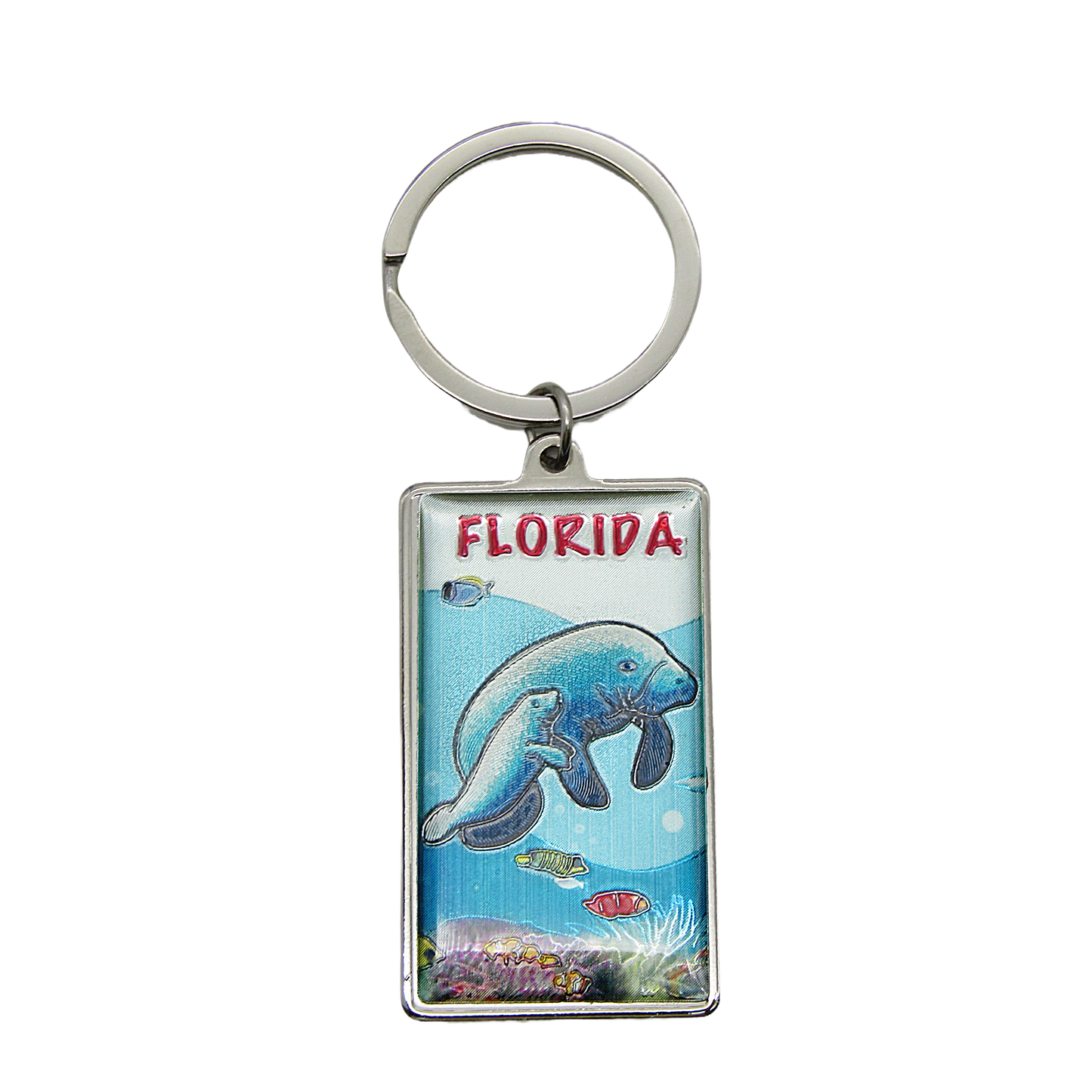 MK1128 FLORIDA METAL KEYCHAIN MANATEE