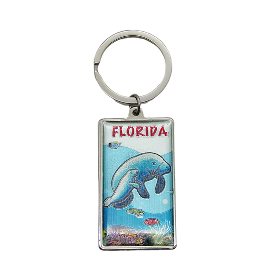 MK1128 FLORIDA METAL KEYCHAIN MANATEE