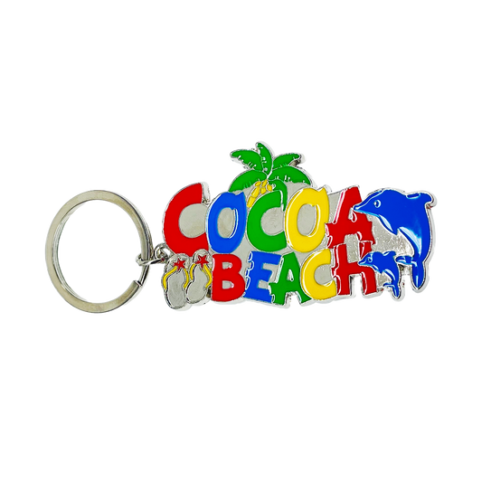MK1169 COCOA BEACH METAL KEYCHAIN