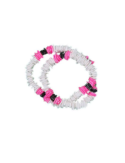 NK0023 NECKLACE WHITE ROSE W/PINK/BLACK COMBO