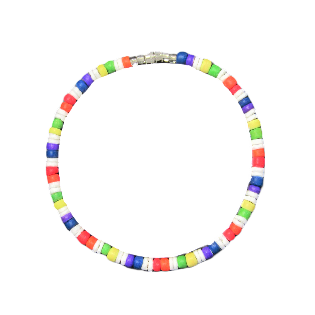 AN0002 CLAM ANKLET WHITE, BLUE,RED,YELLOW