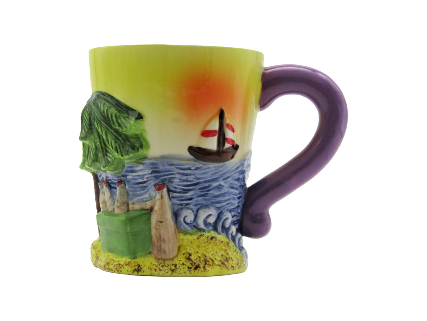 BM3503 PAD BEACH MUG PURPLE SAILBOAT