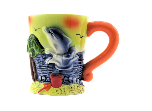 BM3505 PAD BEACH MUG ORANGE DOLPHIN PAIL