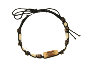 BR0009 BRACELET WOOD BEADS MACRAME