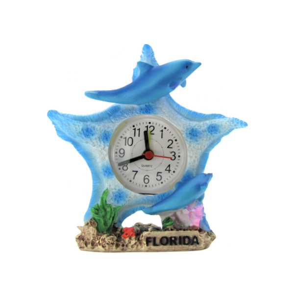 CL6505 FLORIDA STARFISH DOLPHIN CLOCK
