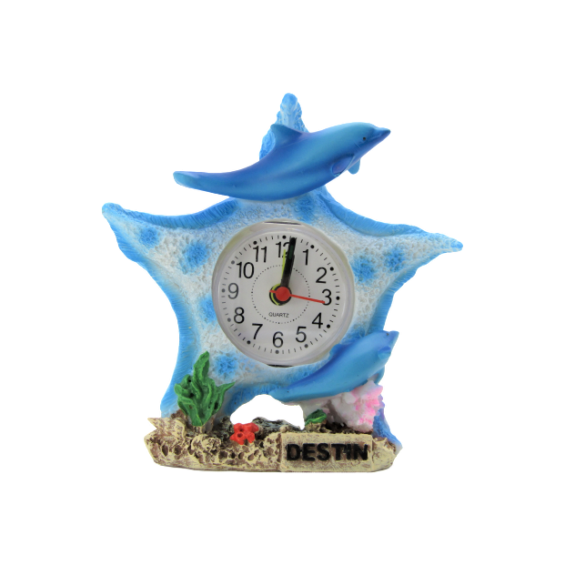 CL6506 DESTIN STARFISH DOLPHIN CLOCK