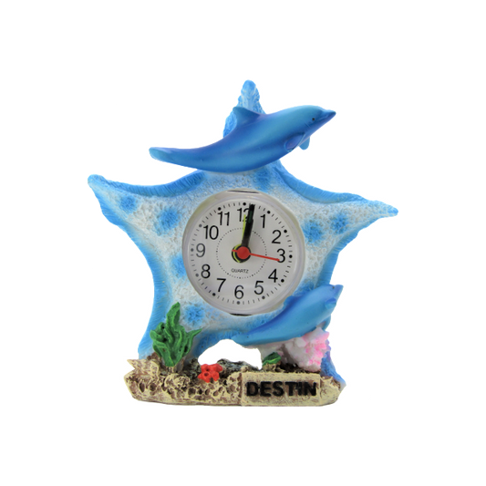 CL6506 DESTIN STARFISH DOLPHIN CLOCK